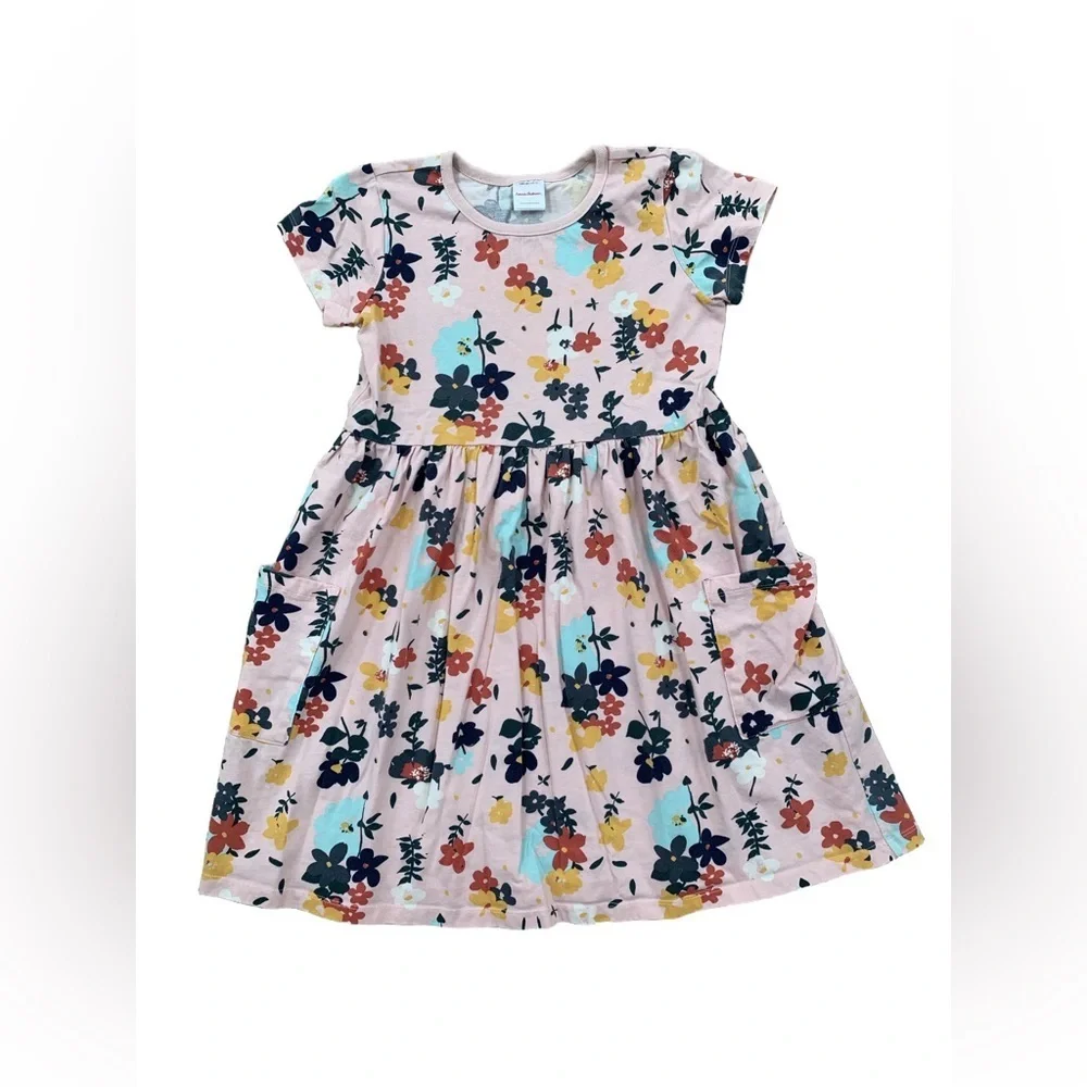 Hanna Andersson Size 140, 10, Floral Pink Pocket Dress